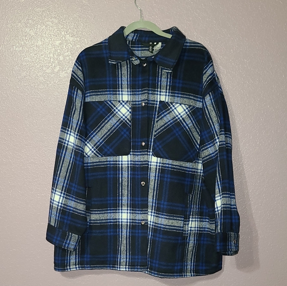 Divided Oversized Blue Checkered Jacket